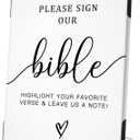 Wedding Signs for Ceremony and Reception, Please Sign Our Bible for Wedding Wooden Sign Party Table Decor