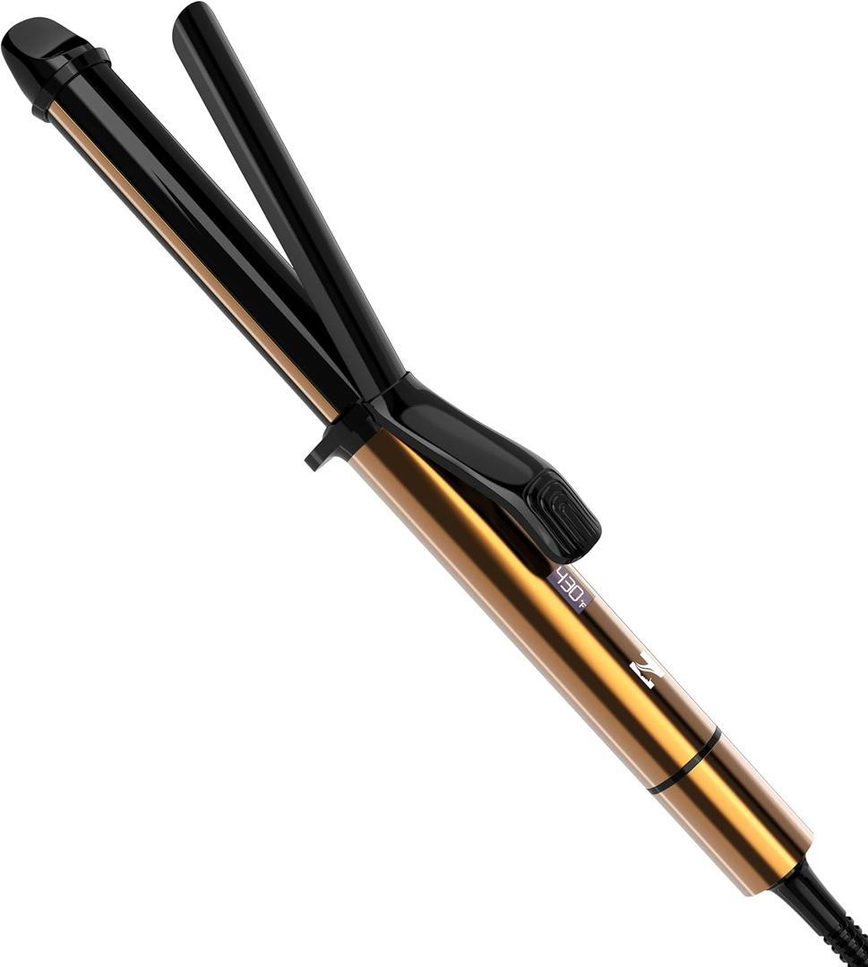Nicebay Curling Iron, 1 Inch Hair Curling Wand with Ceramic Coating, Professional Hair Curler, Fast Heating up to 430F, 60 Mins Auto Off, Suit for Different Hairstyle, Yellow
