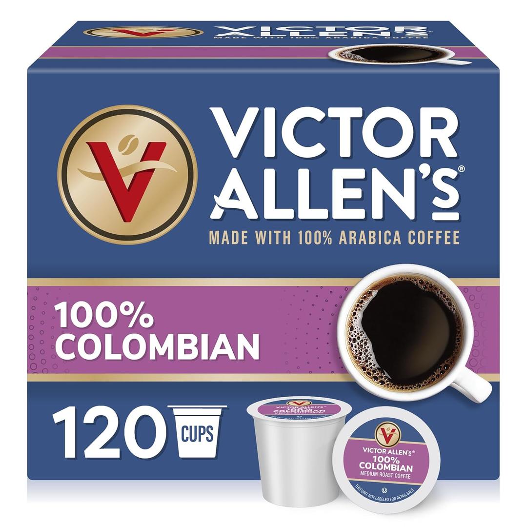 Victor Allen's Coffee 100% Colombian, Medium Roast, 120 Count, Single Serve Coffee Pods for Keurig K-Cup Brewers, Best Before: 05/15/2027