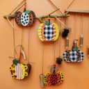 Winlyn 24 Sets Fall Pumpkin Crafts DIY Ornaments Decorations Kit - Maple Leaf Foam Stickers Arts and Crafts for Kids Thanksgiving Halloween Party Classroom Activities