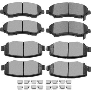 SCITOO Ceramic Brake Pads, 8pcs Front Rear Brake Pads Brakes Kits fit for 2007-2011 for Dodge Nitro,2008-2012 for Jeep Liberty,2007-2017 for Jeep Wrangler,2018 for Jeep Wrangler JK