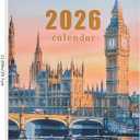 2 x 2026 calendar-wall calendar January-December Calendar World Famous Buildings Theme wall calendar 11.7 x 8.2 Wall Calendar ffor Office Home Planning & Organizing