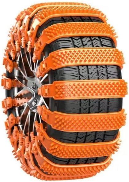 2025SCHAIN-OR Universal Heavy Duty Anti-Skid Snow Tire Chains, 10Pack Reusable TPU Non-Slip Zip Tie Tires Chain, Compatible with Car, Light Truck, Van, SUV, Pickup Truck