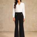 Hobemty Women's Button Down Bodysuit Long Sleeve V Neck Classic Business Work Shirt Top (White, XL)