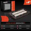A-Premium Engine Air Filter Compatible with Chevrolet Spark 2012 2013 2014 2015, L4 1.2L, Rigid Panel, Replace# 96910360