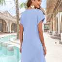 MOLERANI Women's Casual T Shirt V Neck Dress Mini Sundresses 2026 Summer Button Short Sleeve Dresses