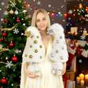 Chunful 2 Pcs Mini Furry Christmas Tree Table Centerpiece Decoration Small White Xmas Tree Tabletop Ornaments for Holiday Christmas Kitchen Home DIY Decorations