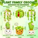 MAGIMUSE Crochet Kit for Beginners, Crochet Starter Kits, Amigurumi Craft Knitting Crocheting Kits with Step-by-Step Video Tutorials, 6 Pack Hanging Potted Plants Family(40%+ Yarn