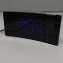 GOLOZA Projection Alarm Clock, Digital Clock with 180 Rotatable Projector, 3-Level Brightness Dimmer, Clear LED Display, USB Charger, Progressive Volume, 9mins Snooze,12/24H, for Bedroom (Blue Digit+blue Projection)