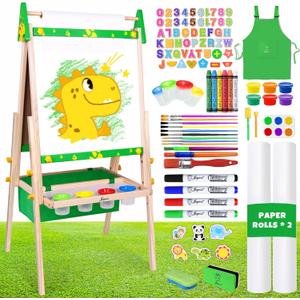 Joyooss Art Easel for Kids,Double Sided with 98+ Accessories Kids Easel Magnetic Board,Toddler Art Easel Dry Erase Board Easel for Kid Age 4-8 9-12 Outdoor Easel