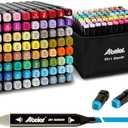 ABEIER 80 Colors Alcohol Based Markers, Dual Tip Drawing Markers Set, plus 1 Colorless Blender Pen, Permanent Sketch Animation Marker for adults, Plumones, Coloring and Artist Illustration