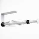 Fixwal Paper Towel Holder Under Cabinet, Single Hand Operable Wall Mount Paper Towel Holder with Damping Effect, Bend-Resistant, Self-Adhesive or Drill Mounting for Kitchen Bathroom, White