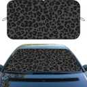 Car Windshield Sunshade Black Leopard, Foldable Front Window Sun Shade, UV Rays & Heat Blocking, Universal Fit for Sedan SUV Truck, 59" x 31.5" Automotive Interior Protector