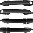 LUJUNTEC Exterior Front Rear Driver Left Passenger Right Door Handle Replacement for 2004-2009 for Kia for Spectra,2005-2009 for Kia for Spectra5, Replace OE GM1310141;836502F000 4pcs Smooth Black