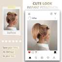 Claw Clip Ponytail Extension - 10 Inch Short Ponytail Extension, Straight Pony Tails Hair Extensions, Synthetic Hair Extensions Ponytail, Clip On Ponytails for Women (Light Brown with Golden Ends)