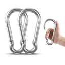 Large Carabiner Clip Hooks, 2pcs 7 inch Carabiners Heavy Duty, 304 Stainless Steel Spring Snap Hook Fits Camping Hanging Hiking Weight Lifting, Metal Clips for Rope or Chain