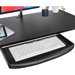 22"Wx11"D Under Desk Keyboard Tray Slide Out, Pull Out Keyboard Tray for Desk, Keyboard Holder Under Desk,Sturdy Keyboard Shelf Under Desk, Black Keyboard Drawer Desk Extender