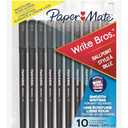 Paper Mate Write Bros Ballpoint Pens, Medium Point (1.0mm), Black, 10 Count