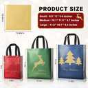 YANGTE 36 Pack Christmas Gift Bags Assorted Sizes With Tissue Paper(12 Extra Large 16", 12 Large 12", 12 Medium 9"), Reusable Red & Green & Blue Unique Designs Christmas Bags with Handle for Xmas