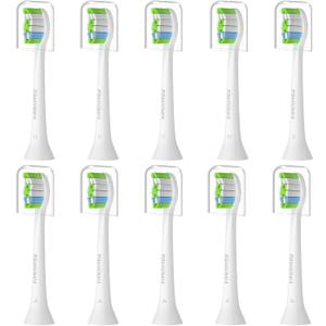 Pisonicleara Replacement Toothbrush Heads(10-pc) Compatible with Philips Sonicare Click-on Electric Tooth Brush Refill 4100 Hx6920 Hx9023 Plaque Control