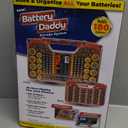 Ontel Battery Daddy Storage & Organizer Case with Tester, Stores & Protects Up to 180 Batteries, Double-Sided, Durable Design with Clear Locking Lid, Secure Latches & Portable Carrying Handle - Red