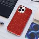 MATEPROX Compatible with iPhone 13 Pro Max Case Bling Sparkle Cute Girls Women Protective Christmas Cases Cover for iPhone 13 Pro Max 6.7" 2021(Red)