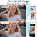 Selfie Monitor Screen for iPhone/Android,Magnetic Phone Vlog Selfie Screen with 1800mAh Battery&Bluetooth Remote,Wireless Back Camera Monitor for Live Streaming/TikTok(White)
