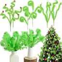 Cinnvoice 24 Pcs Christmas Tree Decorations 16" Lime Green Furry Christmas Tree Picks Branches Trees Topper Xmas Curly Ornaments Pick for Xmas Wreath Decor Holiday Party Vase Fillers Gift