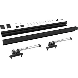 JUBEST 6FT Sliding Barn Door Hardware Track Kit, Aluminum Alloy Box Rail Wall Mount Barn Door Hardware, for Interior Wooden Door