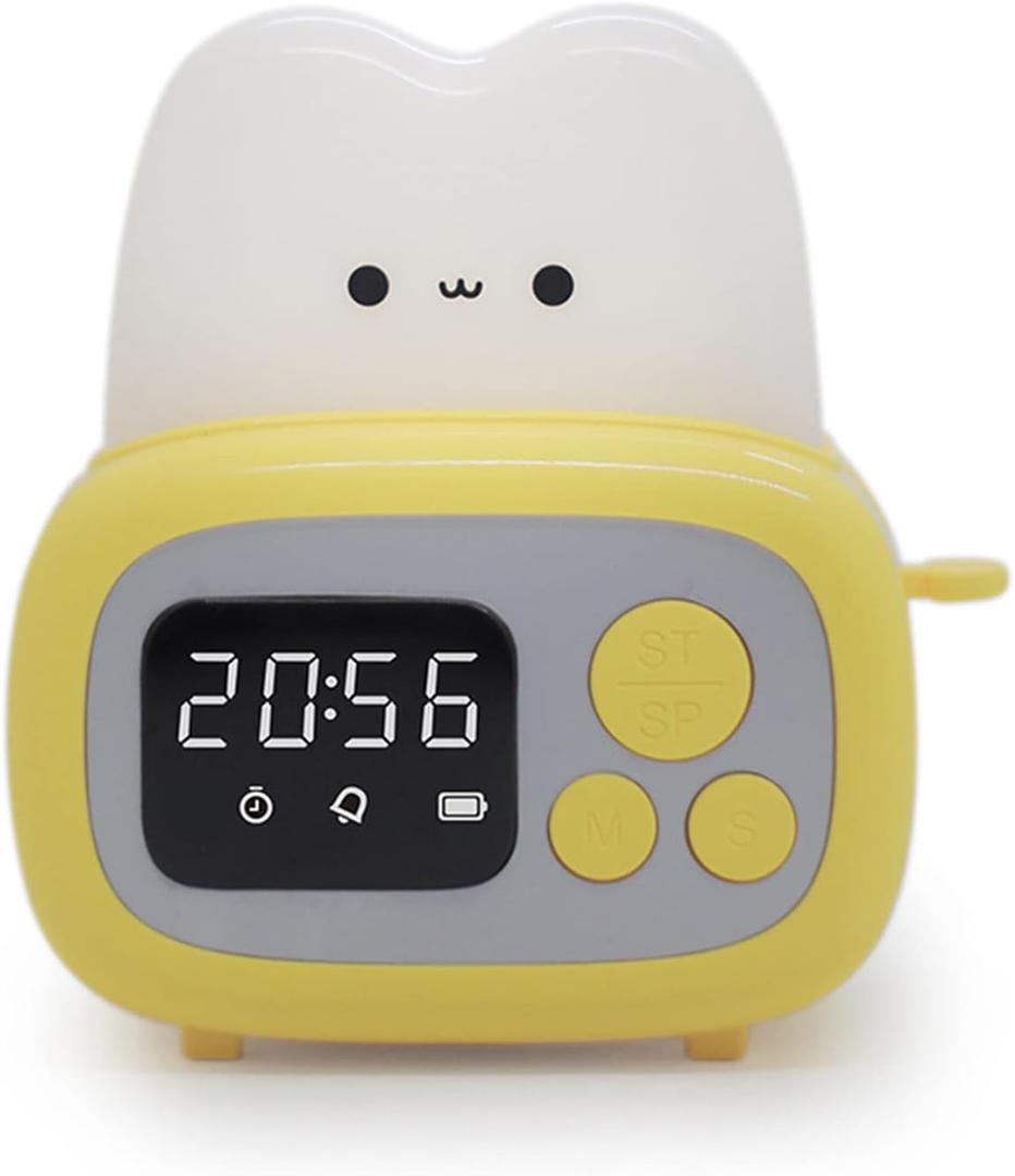 Wall Clock, Wall Timer, Bread Machine Shaped Alarm Clock Lamp USB Charging Time Clock Ornament for Home Bedroom Dormitory Party Background (Yellow)