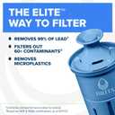 Brita 27 Cup Water Filter Dispenser with Elite Filter, NSF Certified to Remove 99% of Lead, Reduces 30 Contaminants Including Microplastics, Mercury & Chlorine, SmartLight Indicator, BPA-Free, Black