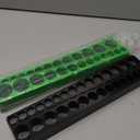 SWANLAKE 4-Piece Magnetic Socket Organizer Set, Metric & SAE Socket Holder Set Includes 1/4", 3/8" Drive Sockets Trays, Magnetic Sockets Organizer for Tool Box Drawer