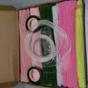 601PCS Complete Pink Pipe Cleaners Flower KitPastel Pipe Cleaners for Flowers, DIY Craft Supplies for Projects, 6 Colors, with Floral Wires, Tape, Glue Sticks, Ribbon, Stamen, Manual & Video Tutorial