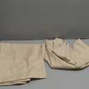 Lecloud Bessie Light Filtering Curtains 54 Inch Length 2 Panels Set, Faux Linen Weave Short Curtains with Dual Rod Pocket, Farmhouse Window Treatments for Bedroom Living Room, Each 30 W x 54 L, Linen