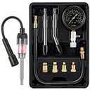 9 Pieces Automotive Compression Tester Kit and Spark Plug Tester, Universal Car and Motorcycle Engine Testing Tools for Cylinder Pressure Gauge (Black)