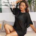 Women Swimsuit Coverup Crochet Bathing Suit Beach Cover Ups Summer Knit Bikini Beachwear Pullover 2025 Swimwear Dress (L)