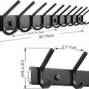 WEBI Coat Rack Wall Mounted,10 Hooks for Hanging Coats,30 Inch Hook Rack Hook Rail Coat Hanger Wall Mount for Backpack,Clothes,Jacket,Black