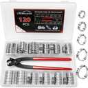 120PCS 5 Sizes PEX Clamps Kit with Plier, 1/2'', 3/4'', 3/8, 5/8'', 1'', Premium 304 Stainless Steel Cinch Crimp Rings, PEX Tool Kit Assortment for PEX Tubing Pipe Fitting Connections By Hydencamm (3/8''-1'')