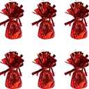 Beistle Metallic Plastic Wrapped Balloon Weight Holders For Birthday Party Decorations, Red - 6 Piece