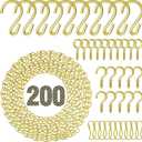 garini Hanging Plant Hooks,200 Inch Metal Glod Hanging Chain with S Hooks for Hanging Plants, Photo, Lantern, Billboards and Planters (Gold)