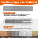 Dust mop for Hardwood Floors,Commercial Industrial Dust Mop with Long Handle,36" Microfiber Mops for Floor Cleaning,Washable 2 Cotton Pad and 2 Microfiber Pads for Office Garage Warehouse