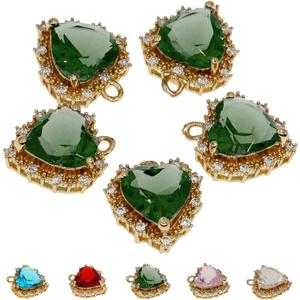 Crystal Zirconia Gold Plated Brass Charms for Jewelry Making Bracelet Necklace Earring Pendant Craft Supplies DIY Accessories