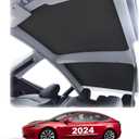 Roof Sunshade For 2024 2025 Tesla Model 3 Sunshade Roof Window Insulation UV Rays Protection Heat Blocking Shades Shading Rate 99% 2025 Tesla Model 3 Accessories 2025(Black)