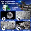 MEEZAA Telescope, 150EQ Newtonian Reflector Telescope for Adults Astronomy Beginners, Professional Astronomical Telescopes with Equatorial Mount, Phone Adapter, Tripod, Moon Filter and Large Carry Bag