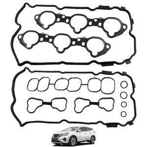MS97143 Intake Manifold Gasket and Engine Valve Cover Set Compatible with 2007-2024 Nissan Altima Maxima Murano Pathfinder Quest 2013-2016 Infiniti QX60 JX35 3.5L V6 Replaces MS19450
