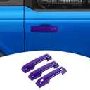 PDKLIN for Bronco Door Handle Cover Trim Purple Fit for Ford Bronco 2021 up Purple Exterior Accessories 3pcs