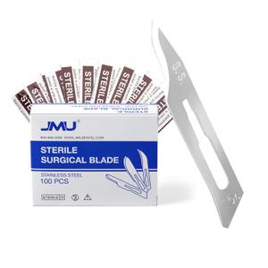 JMU 100 Pcs Sterile Surgical Blades #15C, Disposable Stainless Steel Scalpel Blades, Individually Foil Wrapped