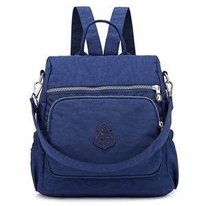 MINTEGRA Women Shoulder Backpack Multi-Pocket Nylon Purse Large Capacity Waterproof Casual Daypack, 11.8*6.3*11.8inches
