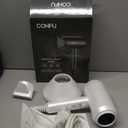 Hair Dryer with Diffuser, CONFU Blow Dryer for Curly Hair for Women Men, 21000PRM Travel Hair Dryer, Portable Lightweight Fast Drying Negative Ion Hairdryer for Home & Travel (White)