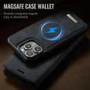 Wallet Case for iPhone 14 Pro Max Compatible with Magsafe, 2-in-1 PU Leather Flip RFID Blocking Card Holder Stand Shockproof Magnetic Detachable Cover for iPhone 14 Pro Max Case 6.7", Black